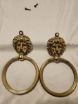 Set Of 2 Brass Lion Head Towel Rings Wall Mount Bathroom Decor Vintage Style. Fixed Price $49.99.