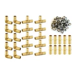 Efield 100 Pcs 1/2" Pex Crimp Brass Fitting Tee Elbow Coupler 10/EA 70 Clamps. Fixed Price $36.99.