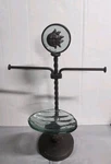 Rustic Countertop Forged Iron Hand Towel Holder Glass Soap Dish Sun Moon Emblem. Fixed Price $72.00.