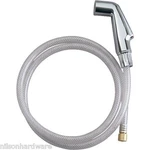 (1)-KOHLER 1/4 In. X 18 Thread 50 Chrome Side Sprayer Model: GP1021724-CP. Fixed Price $30.89.