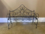 Antique Wrought Iron Small Ornate Garden Bench Vintage Victorian 20 X 25. Fixed Price $220.00.