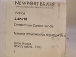 Newport Brass 3-323/10 Victoria Diverter/flow Control Handle , Satin Bronze Pvd. Fixed Price $165.00.