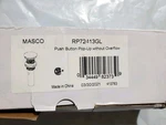Brizo Masco RP72413GL Push Button Pop-up Without Overflow Luxe Gold Open Box. Fixed Price $88.88.