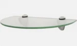 Glass Semi-circle Shelf Kit Curved 8 X12 With Satin Nickel Clamps. Fixed Price $38.76.