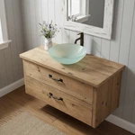 Bathroom Tempered Glass Vessel Sink Frosted Basin Bowl. Fixed Price $122.55.