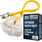 Ft Heavy Duty Extension Cord - 12 Gauge Outdoor Lighted Mulit. Fixed Price $84.20.