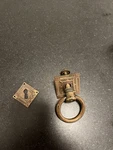Eastlake Victorian Antique Brass Ring Pull And Key Escutcheon. Fixed Price $80.00.