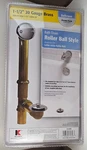 Keeney Bath Drain 1- 1/2" Gauge Brass Roller Ball Style 595RB. Fixed Price $30.00.