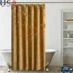 Luxurious Velvet Shower Curtain Set Elegant Antique Gold W/ Decorative Hooks New. Fixed Price $52.42.