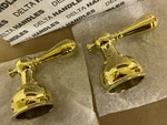 Delta H215PB Faucet Handles Polished Brass Metal Levers Nos W/ Finial. Fixed Price $65.00.