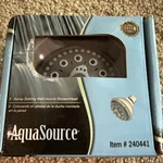 Aquasource 3 Spray Setting Wall Mount Shower Head Chrome #240441. Fixed Price $12.99.