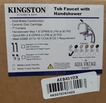 Kingston Bath Clawfoot Tub Faucet W/ Handshower Chrome AE8451DX H3. Fixed Price $159.20.