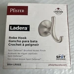 Pfister Ladera Robe Hook In Spot Defense Brushed Nickel. Fixed Price $15.99.