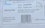 Dawn LVA240304 Linear Shower Drain 24" Polished Satin. Fixed Price $111.03.