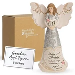 Guardian Angel Figurine 60TH Birthday Celebration With Birchwood Accents. Fixed Price $39.69.
