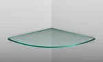 X Quarter Circle Corner Tempered Glass Shelf - Flat Edge 3/8" Thick. Fixed Price $35.97.