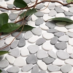Pebble Tile For Shower Floor, Grey Oval Mosaic Backsplash Kitchen .... Fixed Price $81.27.
