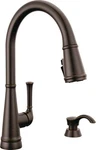 Delta Alpen 1H Pull-down Kitchen Faucet Venetian Bronze-certified Refurbished. Fixed Price $201.30.