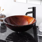 Tempered Glass Vessel Sink Bathroom Lavatory Round Bowl Vanity Pattern Basin. Fixed Price $79.90.