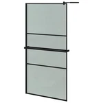 Walk-in Shower Wall With Shelf Enclosure Esg Glass And Aluminum Vidaxl. Fixed Price $379.99.