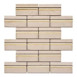 Crema Marfil Marble Stone Blended Glitter Glass Gold Inlay Kitchen Backsplash. Fixed Price $36.95.