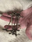 Antique French Brass Sterling Silver Plate Knife Rests 5 Jacks Table Setting. Fixed Price $69.00.