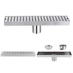 Invisible Linear Shower Floor Drain Square Rectangular Bathroom Stainless Steel. Fixed Price $23.99.