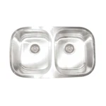 Artisan 50/50 Double Bowl Stainless Steel Undermount Kitchen Sink AR3218-D1010. Fixed Price $220.00.
