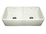Whitehaus 36" Fireclay Double Bowl Farmhouse Apron Sink WH3719.. Fixed Price $745.20.