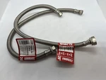 2- New Watts 20" Braided Stainless 1/2" Faucet Supply Line 3/8" Compression. Fixed Price $12.98.