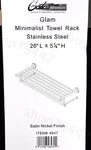 Gatco Glam Minimalist Towel Rack 4647 26 Inch Stainless Satin Nickel Finish New. Fixed Price $68.08.