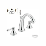 New Moen Kingsley T6125 Chrome Two-handle Widespread Bathroom Faucet +valve. Fixed Price $399.95.