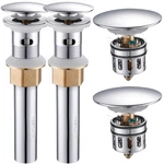 Regalmix 2-PACK Bathroom Sink Drain Pop Up Stopper W/ Hair Catcher Overflow. Fixed Price $76.80.