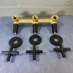 3 Handle Tub & Shower Rough-in Valve With Black Trim Kit, Matte. Fixed Price $89.99.