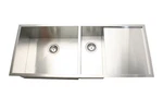 46" Zero-radius Undermount Stainless Steel Double Bowl Kitchen Sink 10" Deep. Fixed Price $150.00.