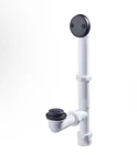 New Sealed Everbilt 1-1/2" Easy Touch Bath Drain White Schedule 40 Pvc Chrome C6. Fixed Price $19.99.