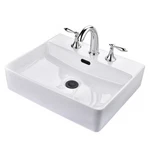 Aquaterior Rectangle Ceramic Sink Bathroom Countertop Basin With Faucet Drain. Fixed Price $179.90.