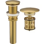 Herobai Bathroom Pop Up Drain Without Overflow, No Brushed Gold. Fixed Price $42.81.