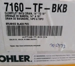 Kohler K-7160-TF-BKB Clearflo Bathtub Drain 14"-16" Brushed Black Pbd. Fixed Price $99.00.