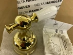 Delta H712PB Polished Brass Faucet Handle Porcelain Accent No Screw/wrench. Fixed Price $52.00.