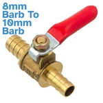 Brass 8MM Barb - 10MM Ball Valve Shut Off Hose Cock Tap Inline Water. Fixed Price $11.46.