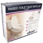 Drive Medical Raised Not Elongated Toilet Seat W/ Lock & Lid White 4" Height. Fixed Price $29.99.