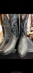 Dan Post Boots Size 10D Mens Gray Ostrich Leather Western Cowboy Round Toes. Fixed Price $350.00.