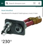Woodford Model 67P-4 3/4" Double Check Backflow Preventer Wall Hydrant Hose Bibb. Fixed Price $126.63.