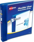 Avery Flexible View 3 Binder, 1" Round Rings, Blue,. Fixed Price $11.88.
