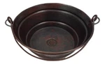15" Round Artisan Made Copper Bucket Vessel Bathroom Sink 19-HOLE Grid Included. Fixed Price $269.95.