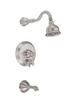 Danze Opulence Pressure Balance Tub And Shower Faucet With Valve Brushed Nickel. Fixed Price $235.00.