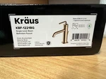Kraus Ramus Brushed Gold Single Hole 1-HANDLE Watersense Bathroom Sink Faucet. Fixed Price $127.99.