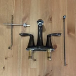 Moen Oil-rubbed Bronze 2-HANDLE Centerset High Arc Brass Bathroom Sink Faucet. Fixed Price $45.00.