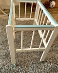 Vintage 1970S Little Miss Port-a-crib Wood Portable Doll Plastic Rail Cover. Fixed Price $60.00.